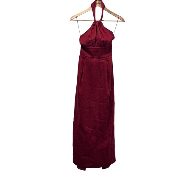 Banana Republic Lisa Linen Halter Midi Dress, Red Embers, 0 - Picture 11 of 12